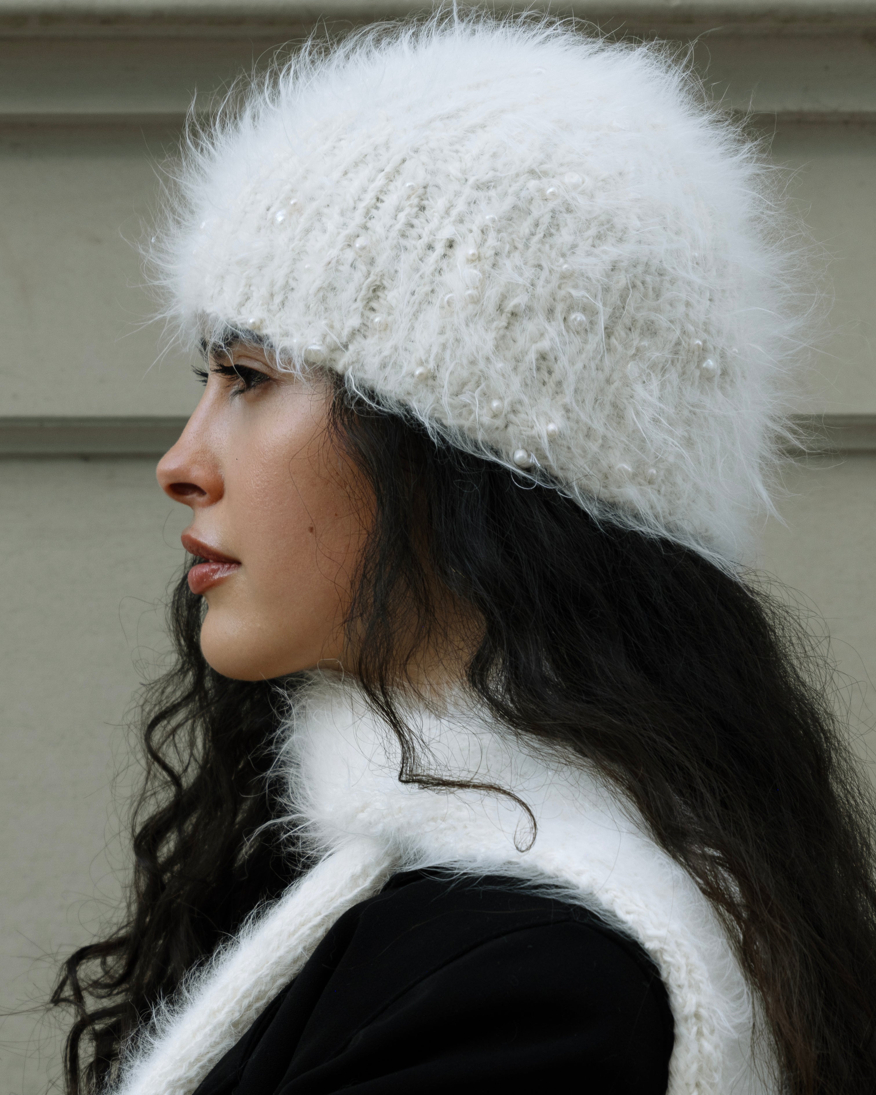 Angora Pearl Beanie