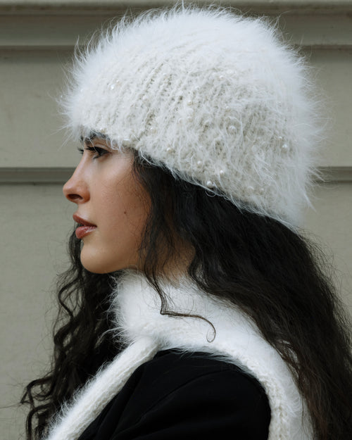 Angora Pearl Beanie